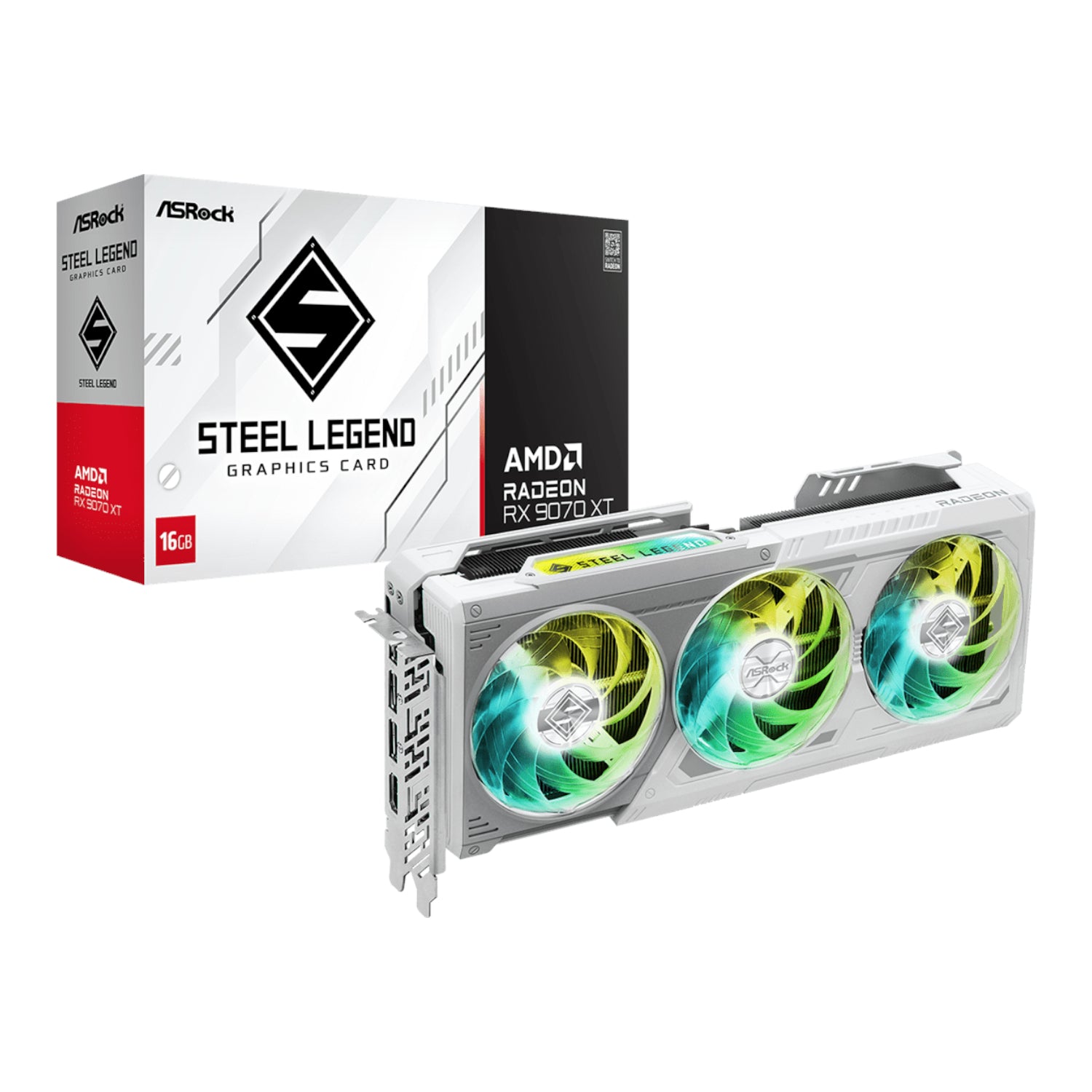新品 ASRock Radeon RX 9070 XT Steel Legend ASRock AMD Radeon RX 9070 XT Steel Legend 16GB Graphics Card – K4