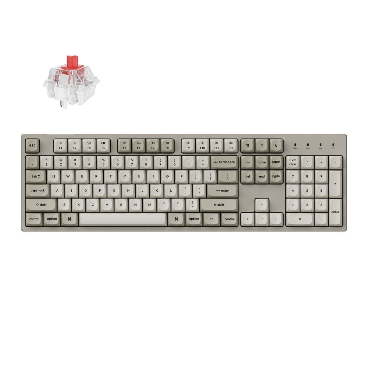 Keychron C2 Pro 100% 8K Super Red Switch Hot-Swap RGB Wired Custom Mechanical Keyboard